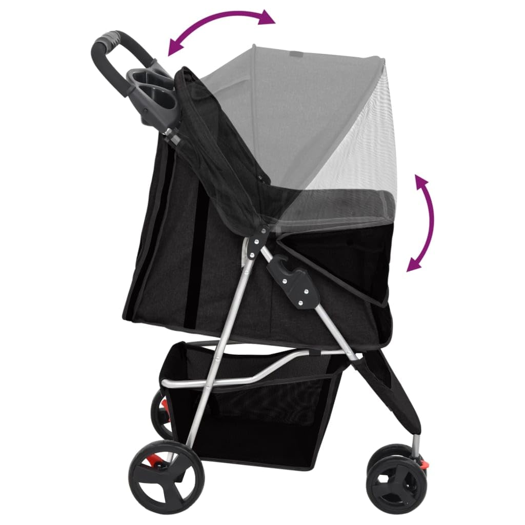 vidaXL Hundewagen Faltbar Schwarz Oxford Hundebuggy