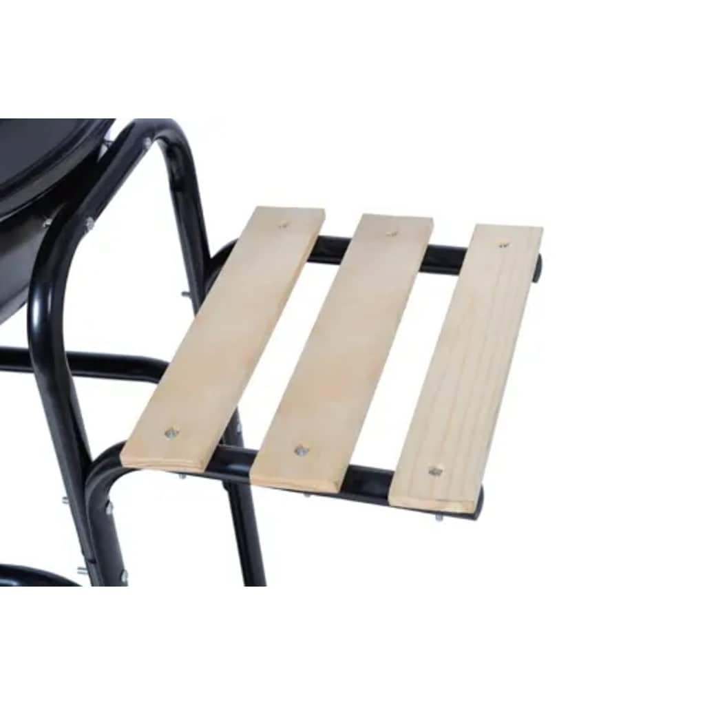 vidaXL Kugelgrill Holzkohlegrill schwarz 44 cm mit Wagen