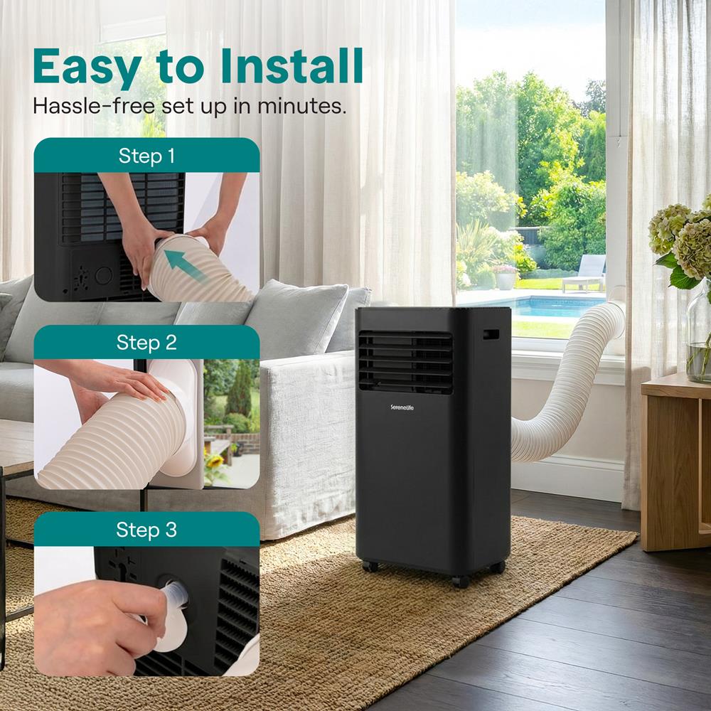Serenelife Portable AC 10000 BTU Klimagerät Weiß kompakt