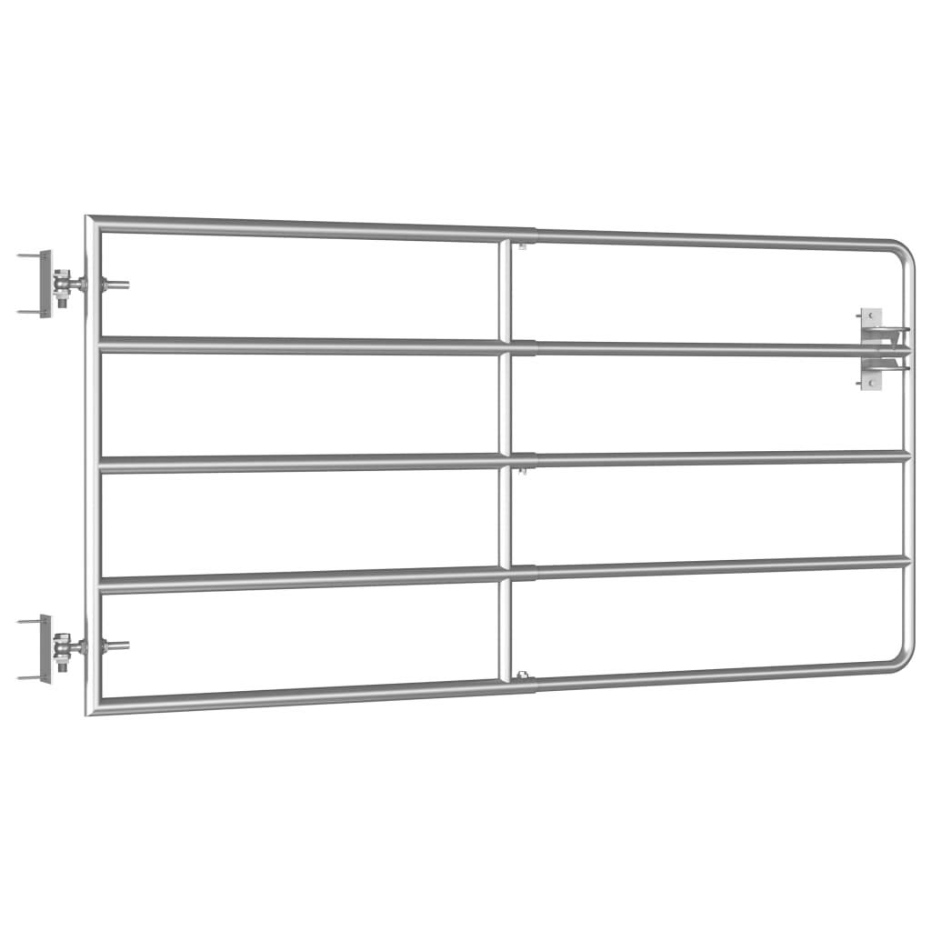 vidaXL Weidetor Stahl 95-170x90cm Silber