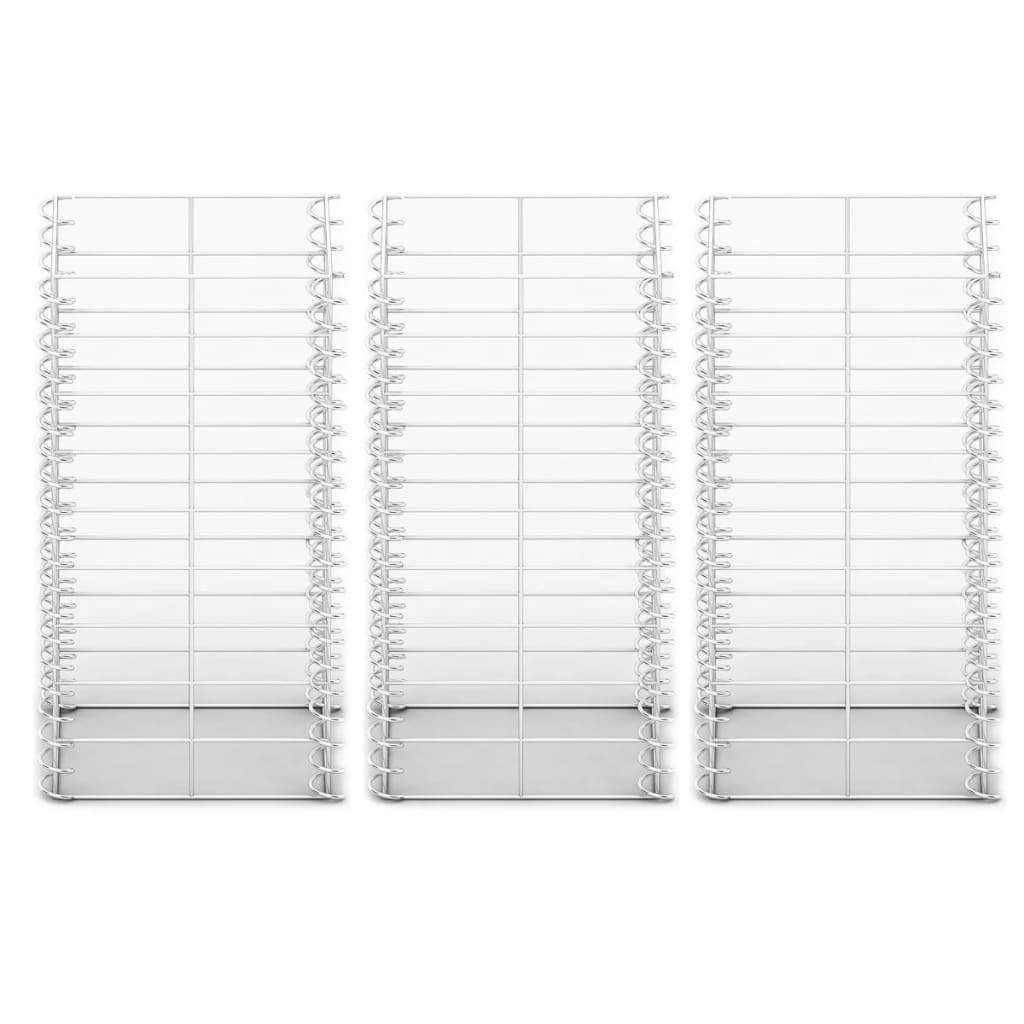 vidaXL Heim & Garten Gabione 25x25x50 cm Steinkorb 3er Set verzinkt