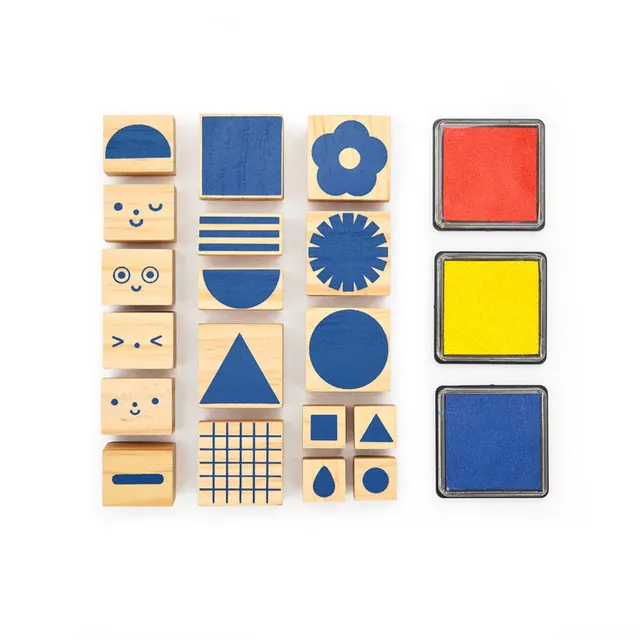 Kikkerland Kidoki Stamp It Stempelset Kinder 19 Stempel