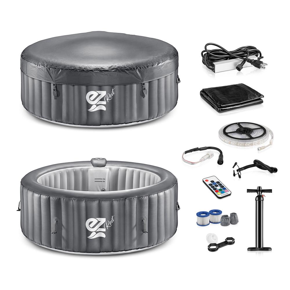Serenelife Spa aufblasbarer Whirlpool 4 Personen 100 Düsen LED