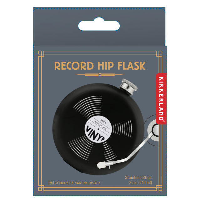 Kikkerland Record Flachmann 237 ml Schallplatte rund
