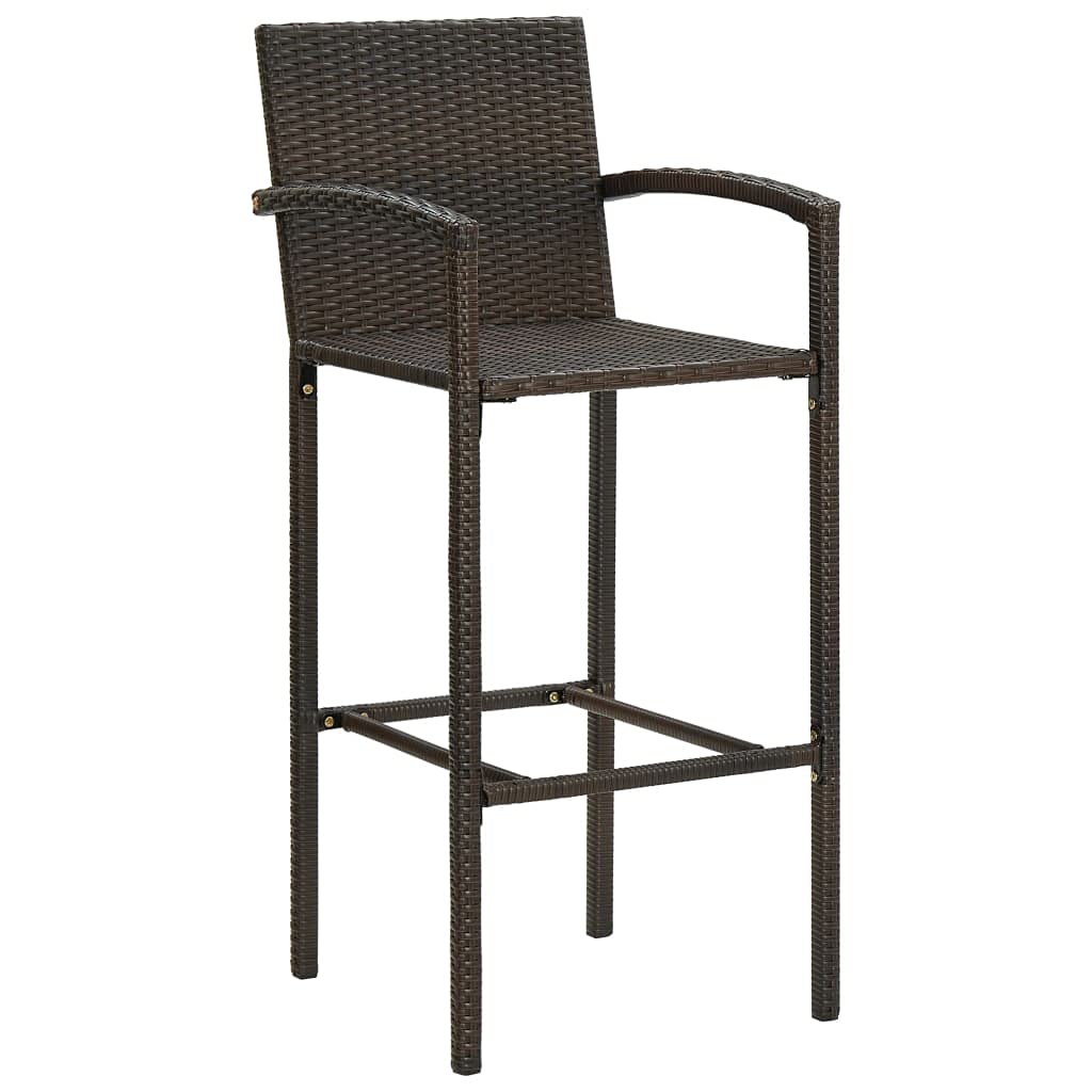 vidaXL Heim & Garten Gartenbar-Set 7-tlg braun Rattan