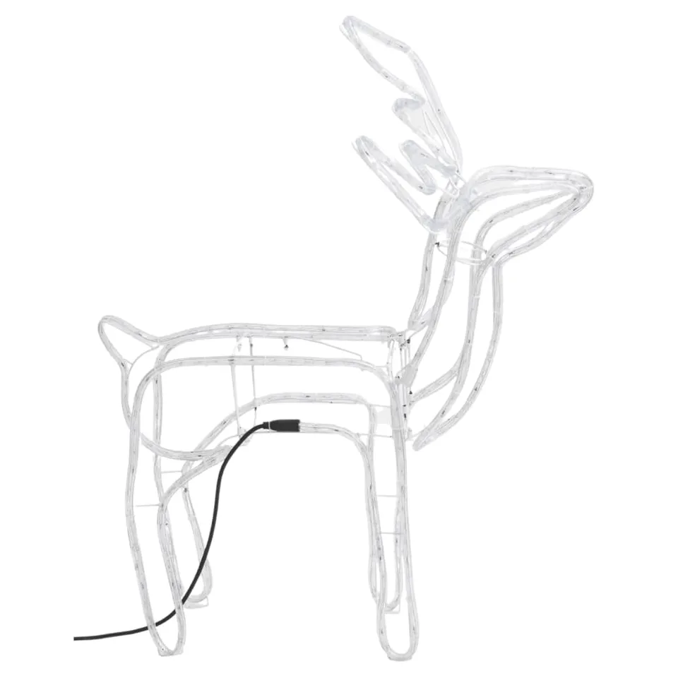 vidaXL Heim & Garten Rentier Silhouetten Leuchtfigur warmweiß 76x42x87 2Stk