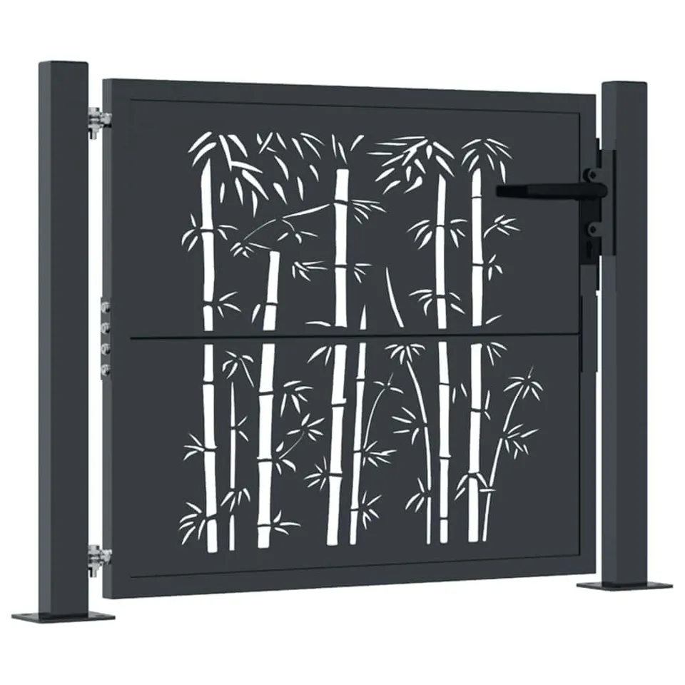vidaXL Gartentor Bambus-Design 100x75 cm Anthrazit