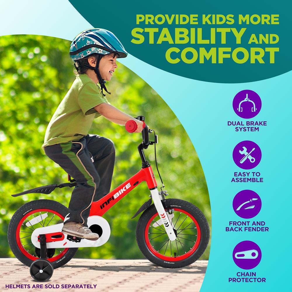Serenelife Bicycle Kinderfahrrad 14 Zoll mit Stützrädern