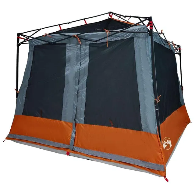 vidaXL Campingzelt Grau Taft 291x291x240 cm 6-Pers.