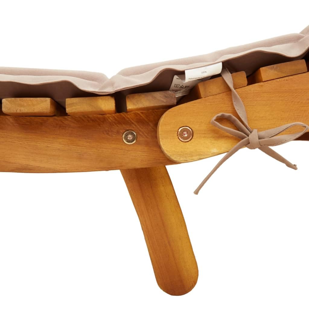 vidaXL Heim & Garten 2x Sonnenliege Taupe Akazie 184 cm