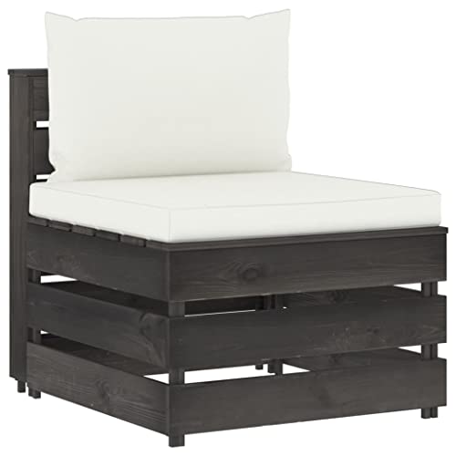 vidaXL Möbel Mittelsofa Palettensofa grau Kiefer imprägniert