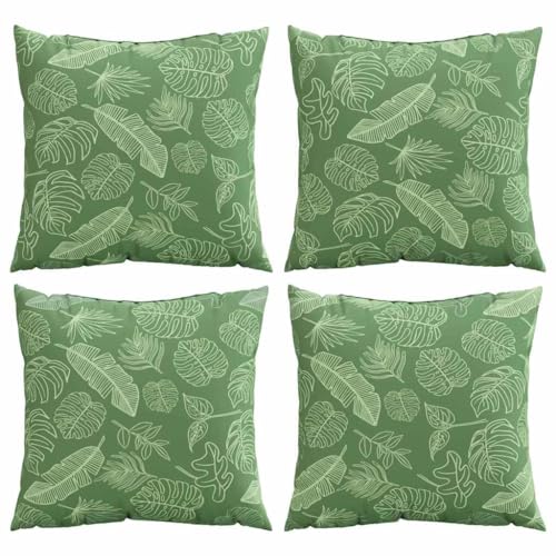 vidaXL Kissen Blattmuster 40x40 cm 4er Polyester