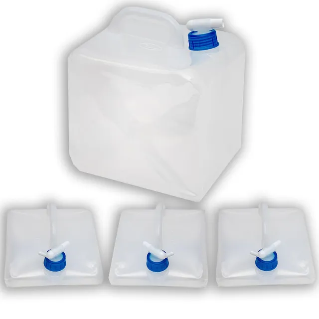 Intirilife Wasserkanister faltbar 10 L 4er Set mit Hahn