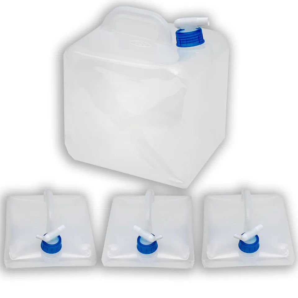 Intirilife Wasserkanister faltbar 10 L 4er Set mit Hahn
