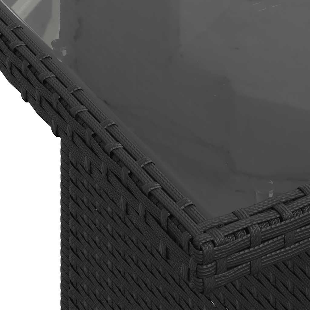 vidaXL Heim & Garten 10-tlg Gartensofa-Set Polyrattan schwarz Tisch