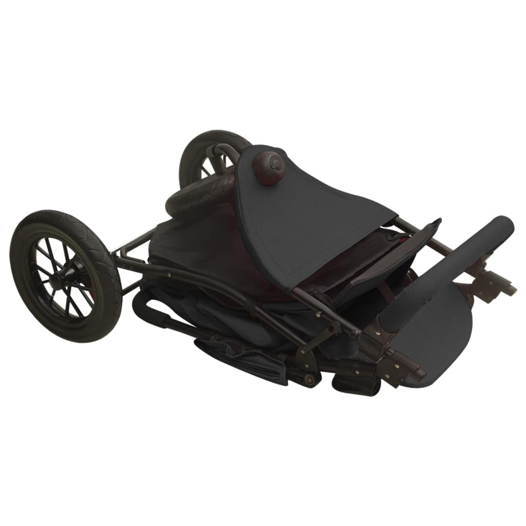 vidaXL Baby Kinderwagen Buggy Anthrazit Einhand-Klapp Stahl
