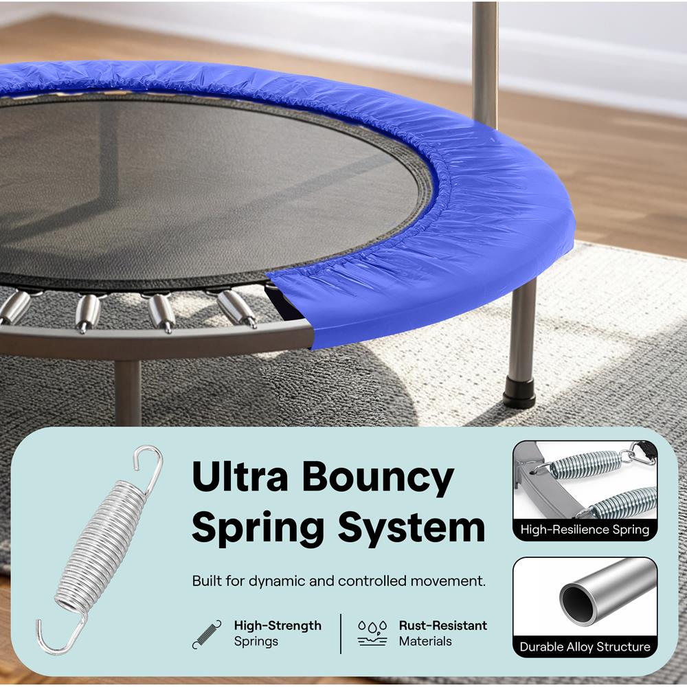 Serenelife Fitness Trampolin 40 Zoll Klappbar Dunkelblau
