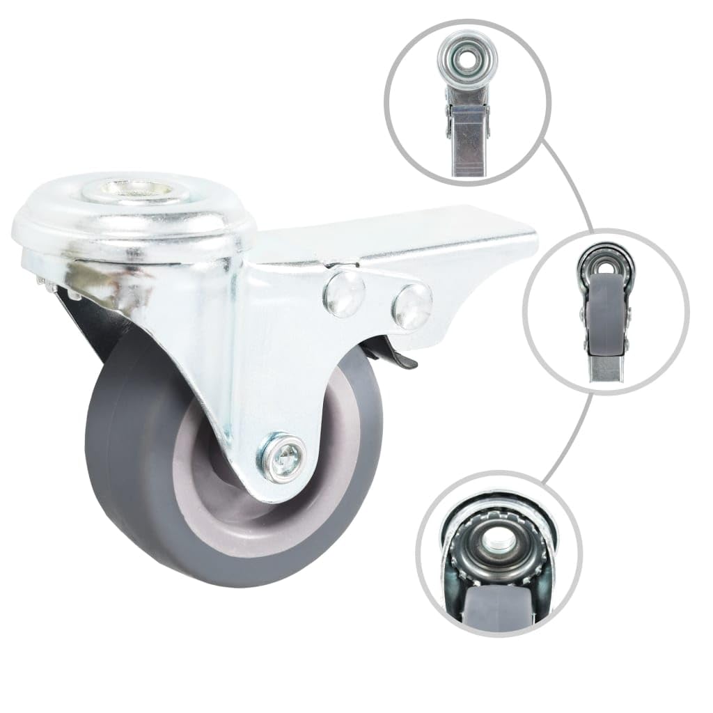 vidaXL Lenkrollen 50 mm 4 Stück Doppelbremse Bolzenloch