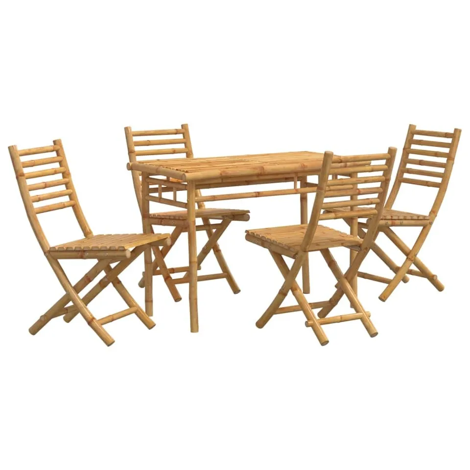 vidaXL Garten-Essgruppe Bambus 5-tlg. klappbar natur