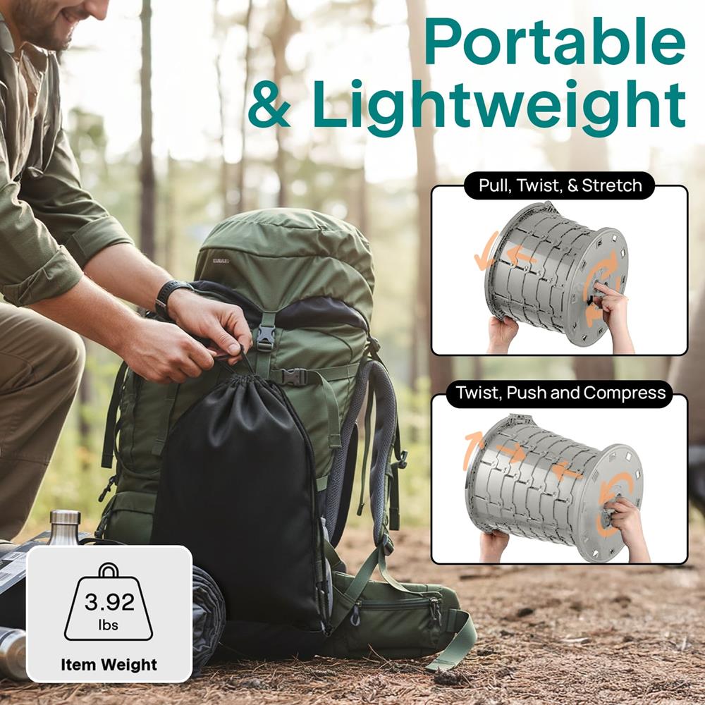Serenelife Camping Toilette Faltbar Grau mit Tasche