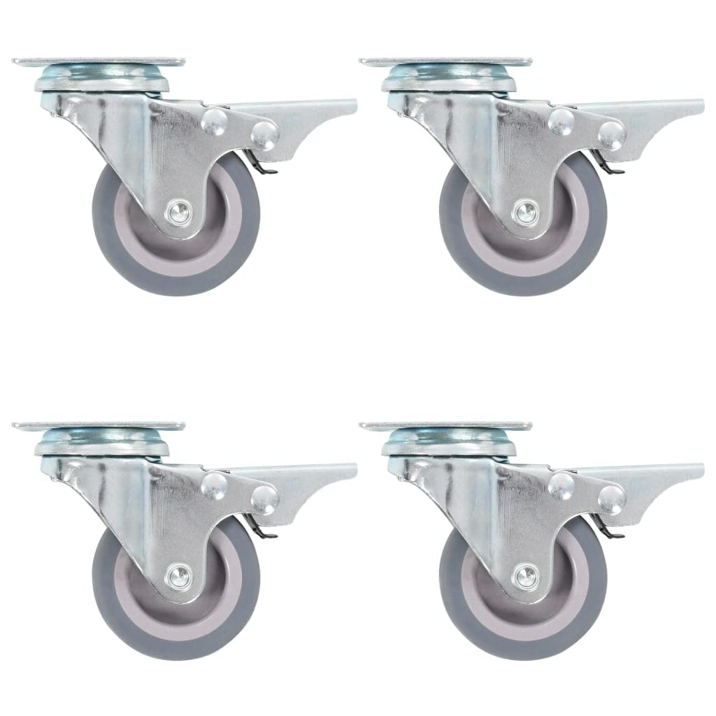 vidaXL Wirtschaft & Industrie Lenkrollen 50 mm 24 Stk. TPR Bremse