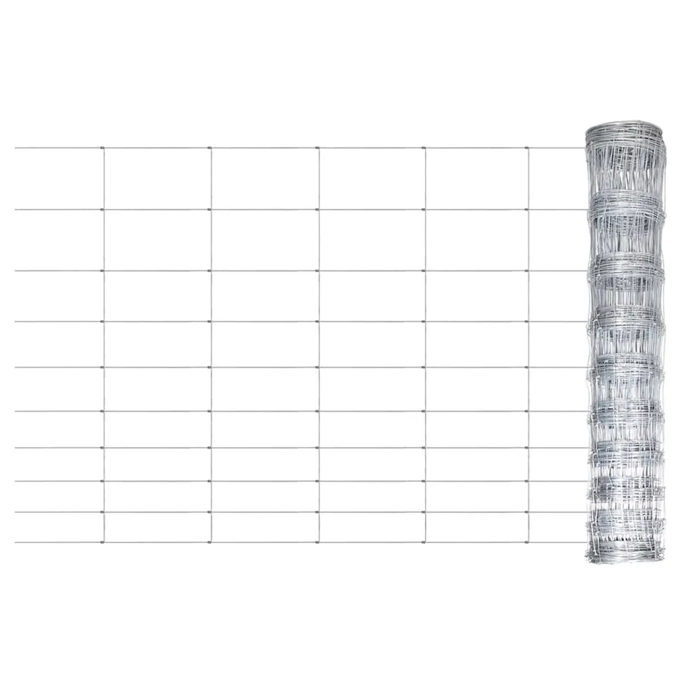 vidaXL Gartenzaun Drahtzaun verzinkt 50x1m silber