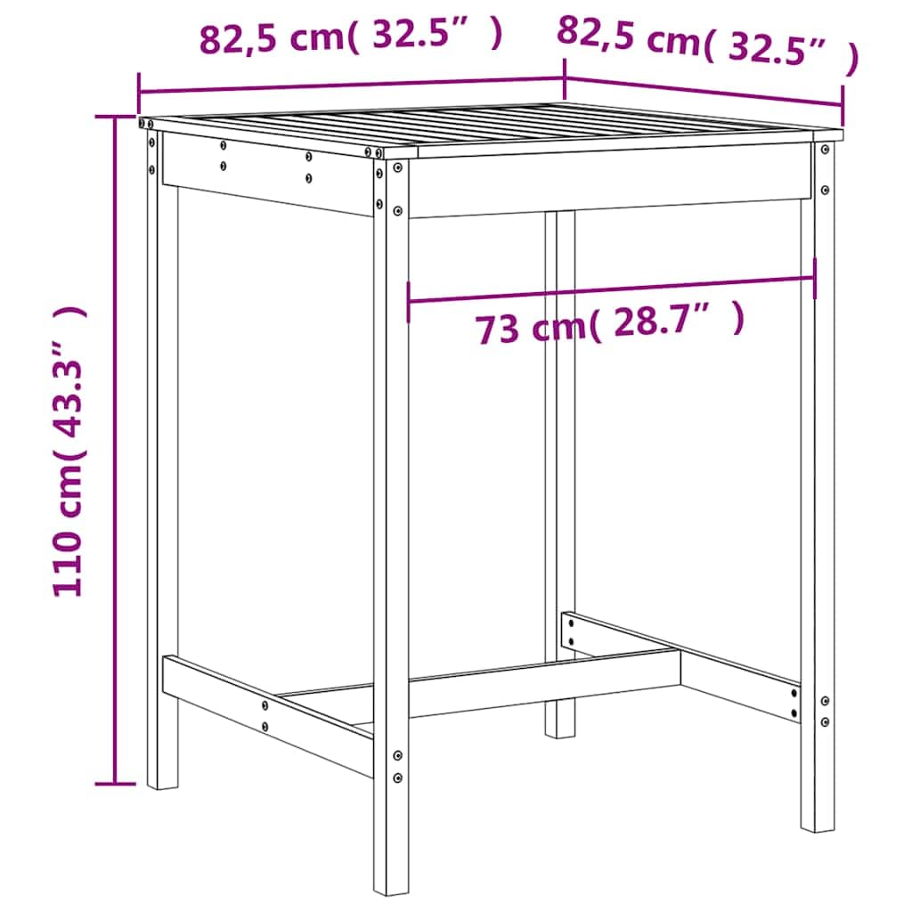 vidaXL Heim & Garten 3-tlg. Gartenbar-Set Holz Graue Kiefer