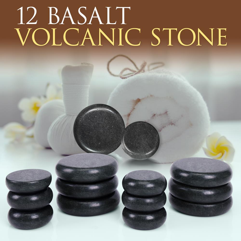 Serenelife Massage Hot Stone Wärmer Basalt 12 Steine Blau