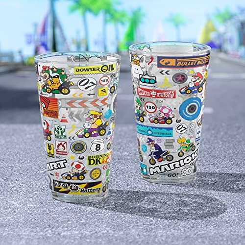 Paladone Mario Kart Glas Trinkglas farbiges Sammlerglas