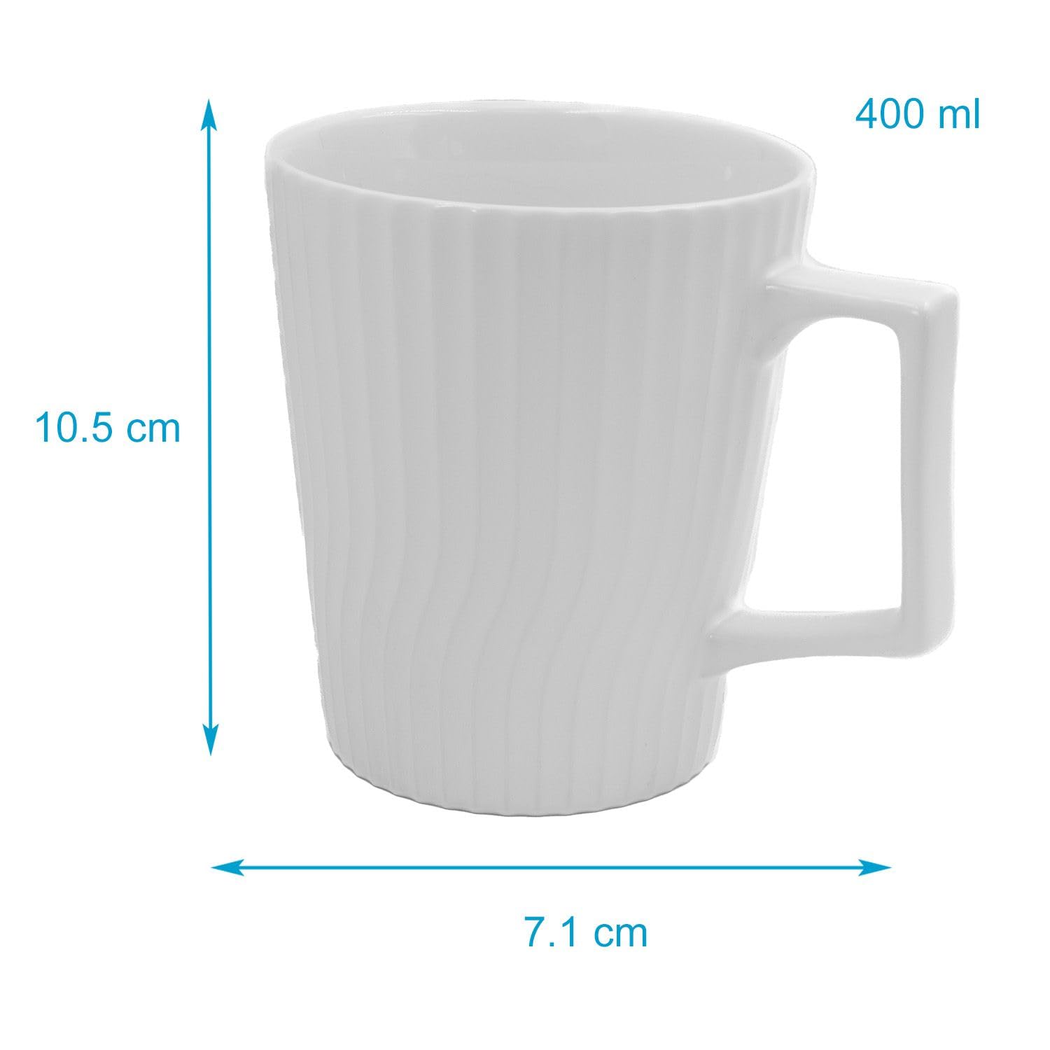 Intirilife Küche Kaffee Tasse Weiß 400 ml 1 Tasse gerillt