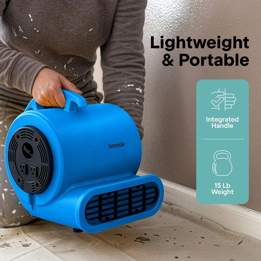 Serenelife Portable AC Air Mover Gebläse Blau 3 Stufen