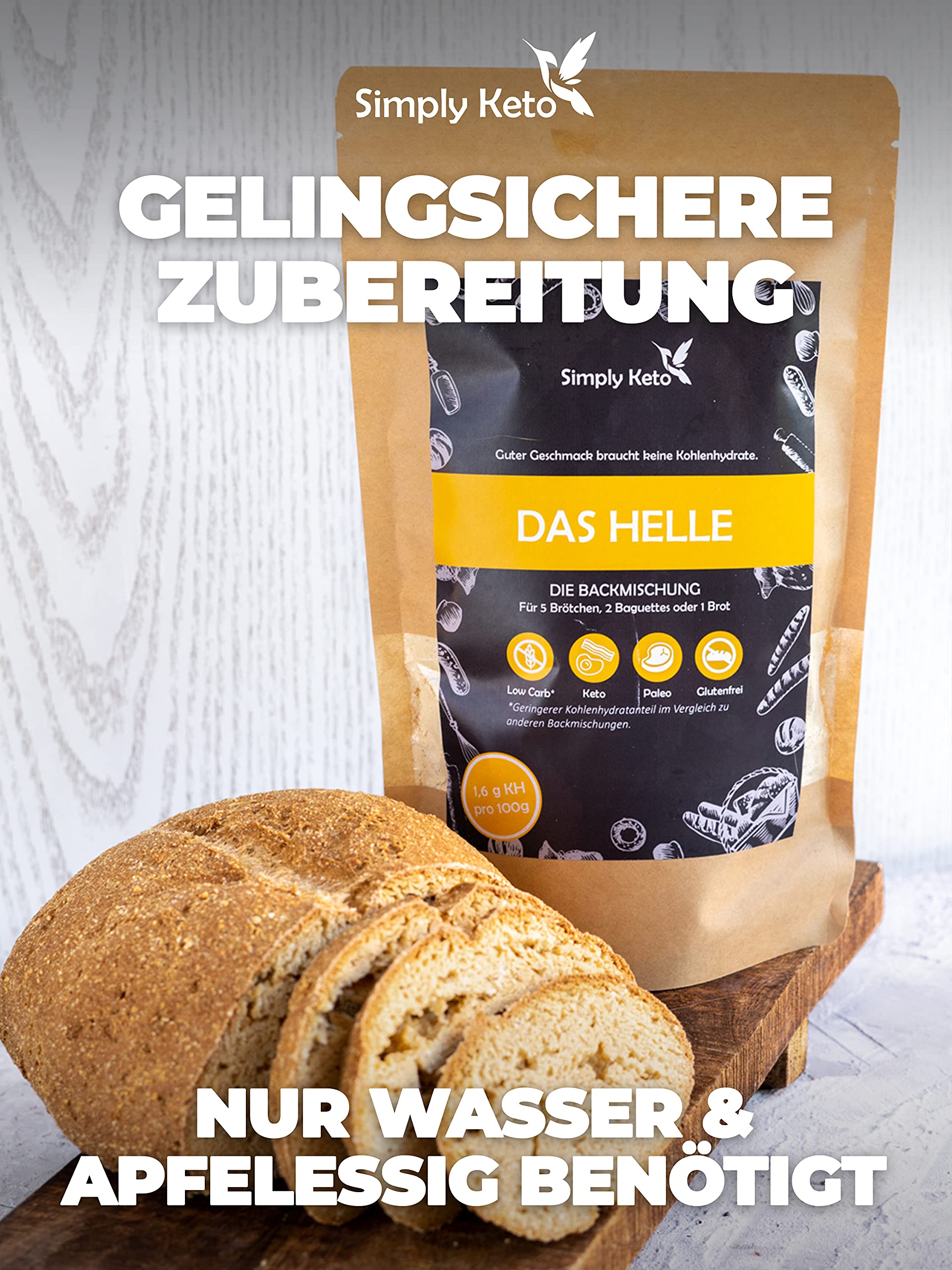 Simply Keto Die Helle Brot Backmischung 260 g Low Carb