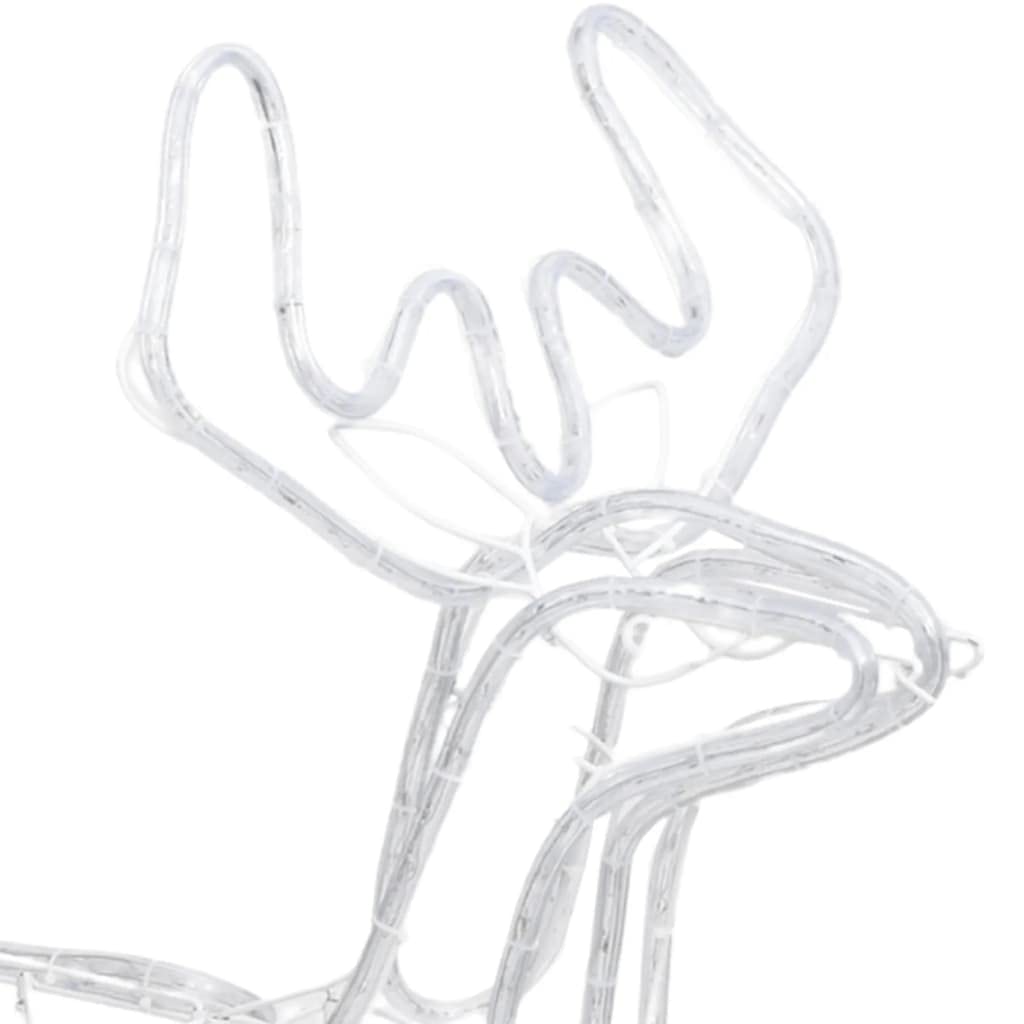 vidaXL Heim & Garten Rentier Silhouetten Leuchtfigur kaltweiß 76x42x87 2Stk