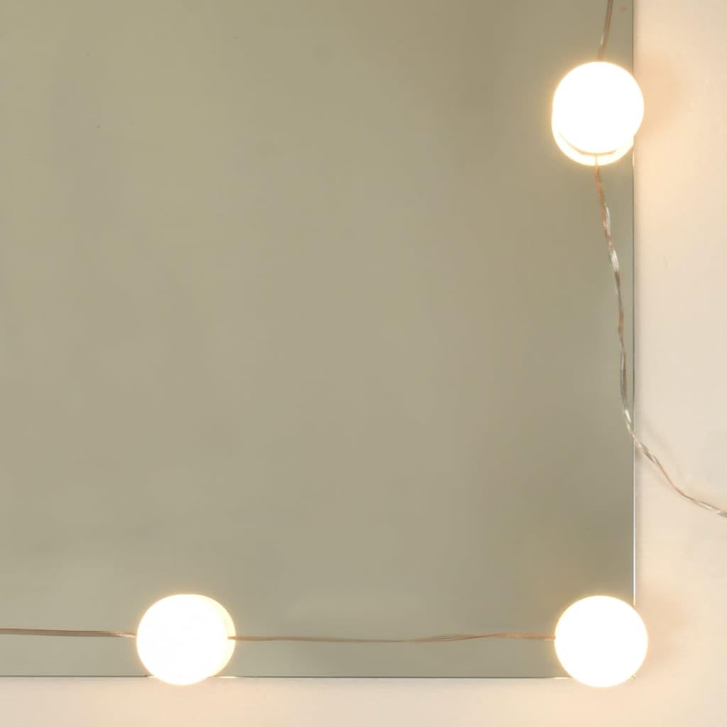 vidaXL LED-Schminktisch Weiß Holzwerkstoff 2 Schränke Spiegel