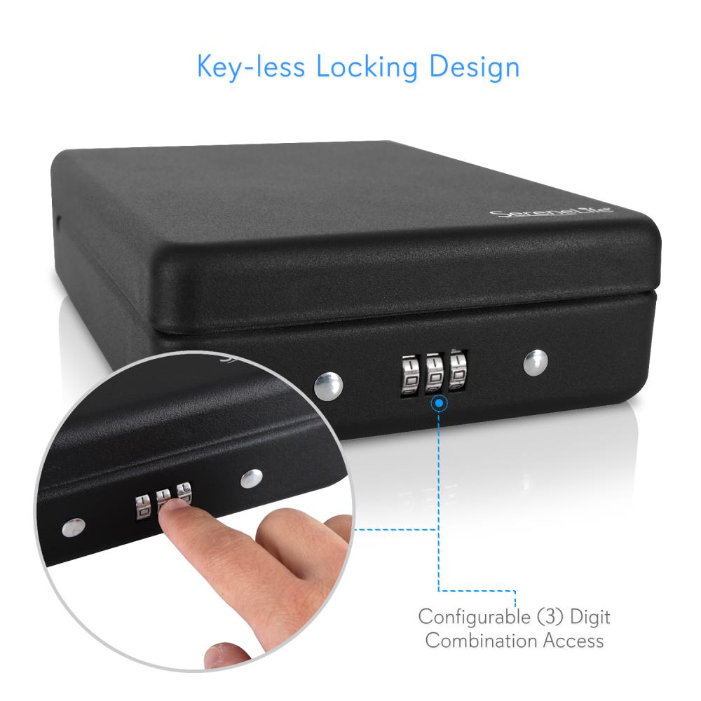Serenelife Storage Pistolen Safe Stahl Zahlenschloss Kabel