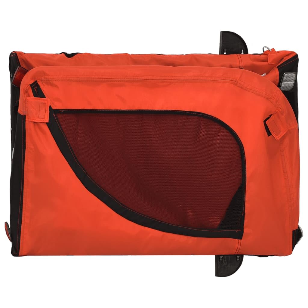 vidaXL Hunde Fahrradanhänger Orange Oxford-Gewebe mit Flagge