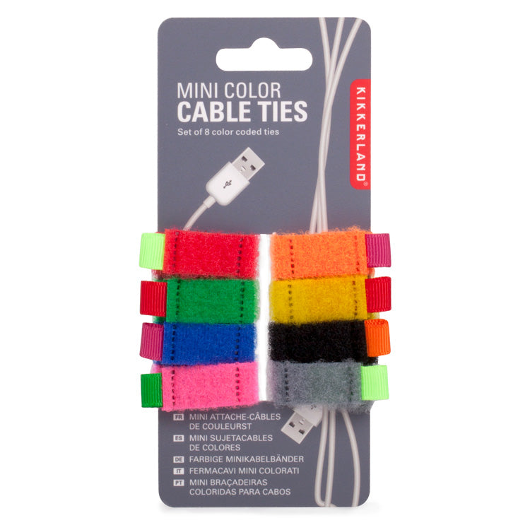 Kikkerland Tech Color Cable Ties Kabelbinder 8er bunt