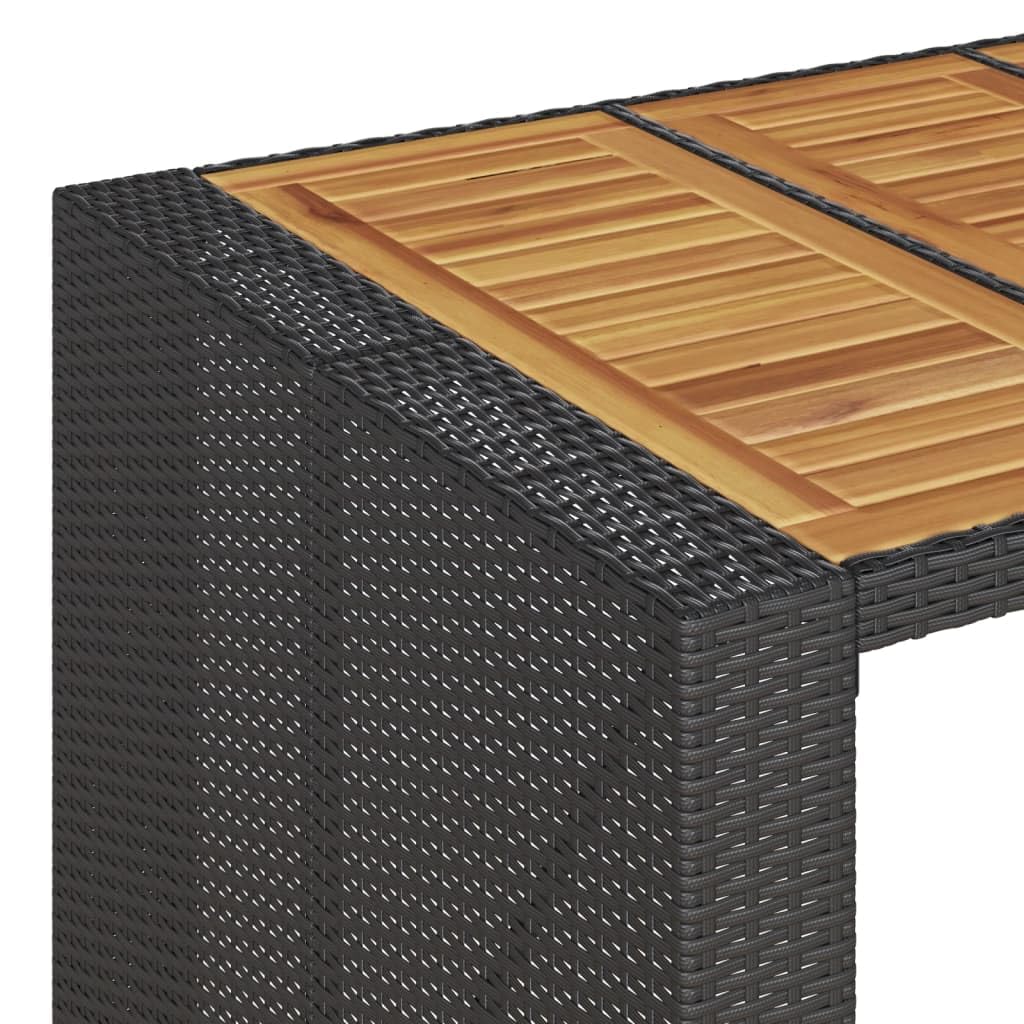 vidaXL Gartenbar-Set 5-tlg Schwarz Poly Rattan Akazie