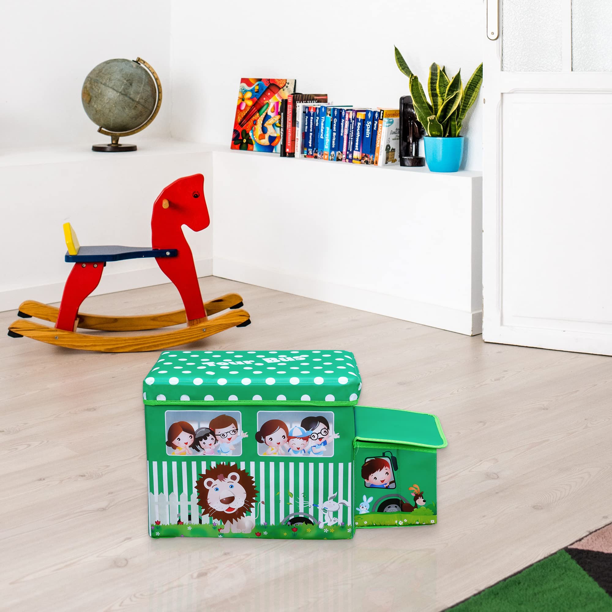 Intirilife Sitzhocker Sitzbank Tour Bus 55x31x26cm Kunstleder