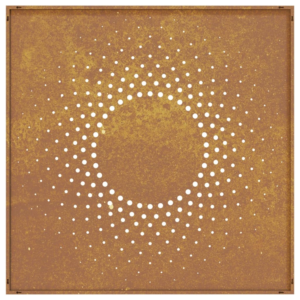 vidaXL Heim & Garten Wanddeko 55x55 cm Cortenstahl Sonne-Design