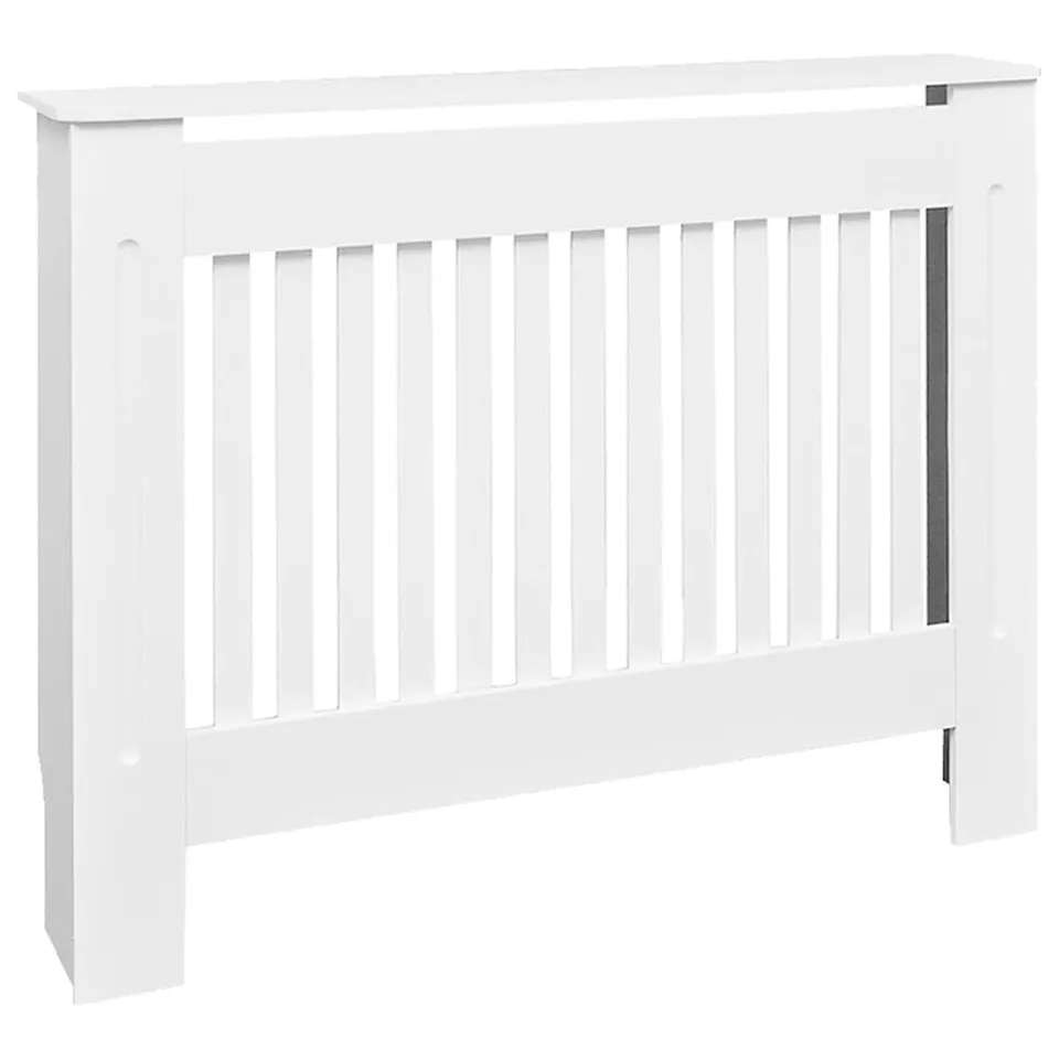 vidaXL Heizkörperverkleidung 112 cm MDF Abdeckung Weiß
