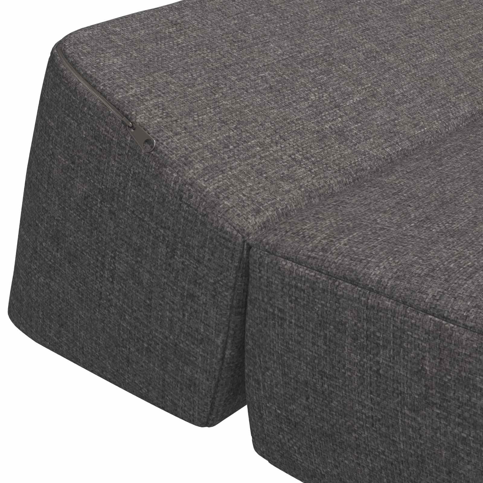 vidaXL Möbel Klappsofa Bett Hellgrau 60 cm Stoff Reissverschluss