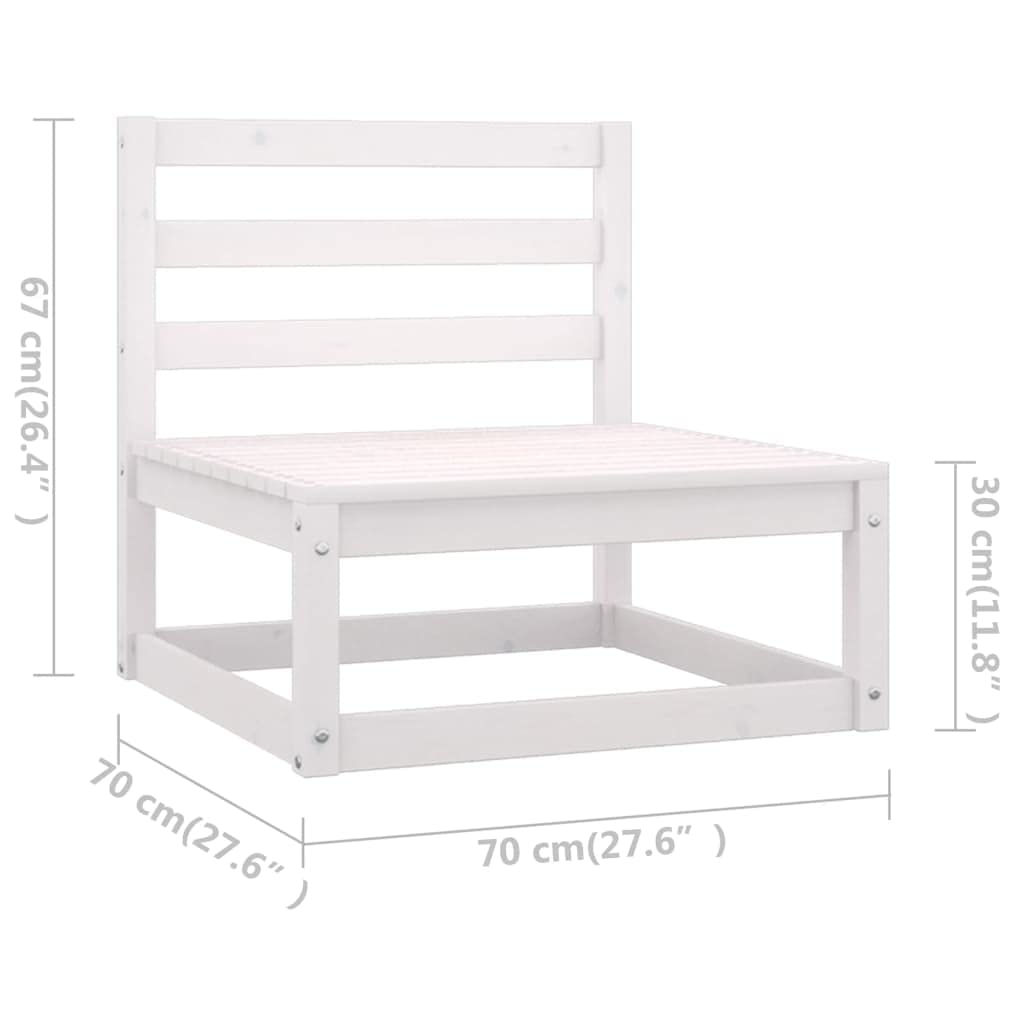 vidaXL Heim & Garten Outdoor-Sofa 3-Sitzer Weiß Kiefer Ohne Kissen