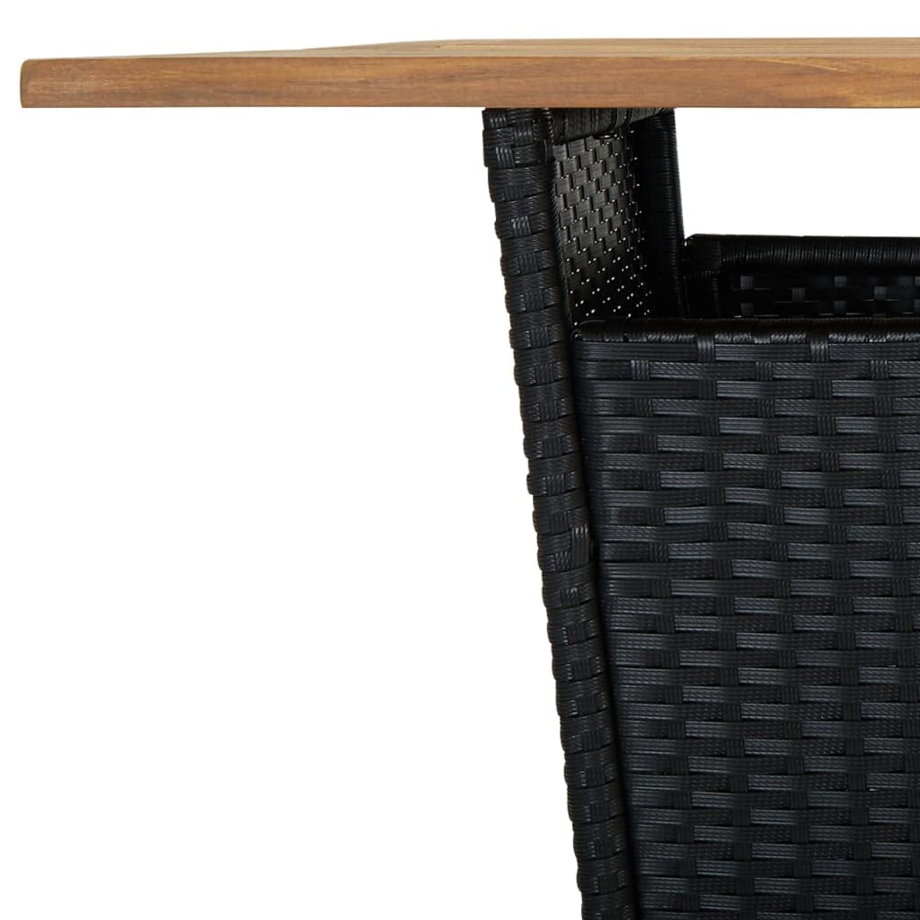 vidaXL Heim & Garten Gartenbar-Set 3-tlg Schwarz Poly Rattan mit Kissen