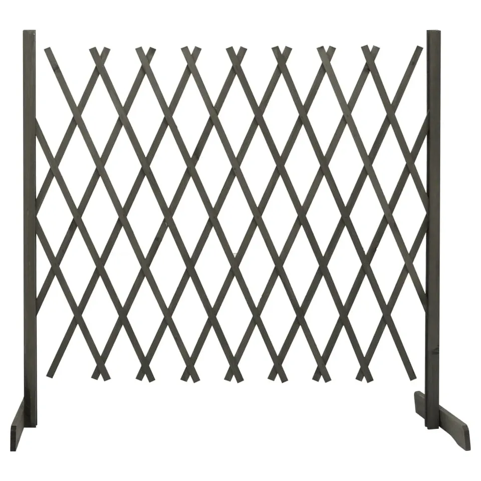 vidaXL Garten-Rankzaun Grau 180x100 cm Tanne Ausziehbar