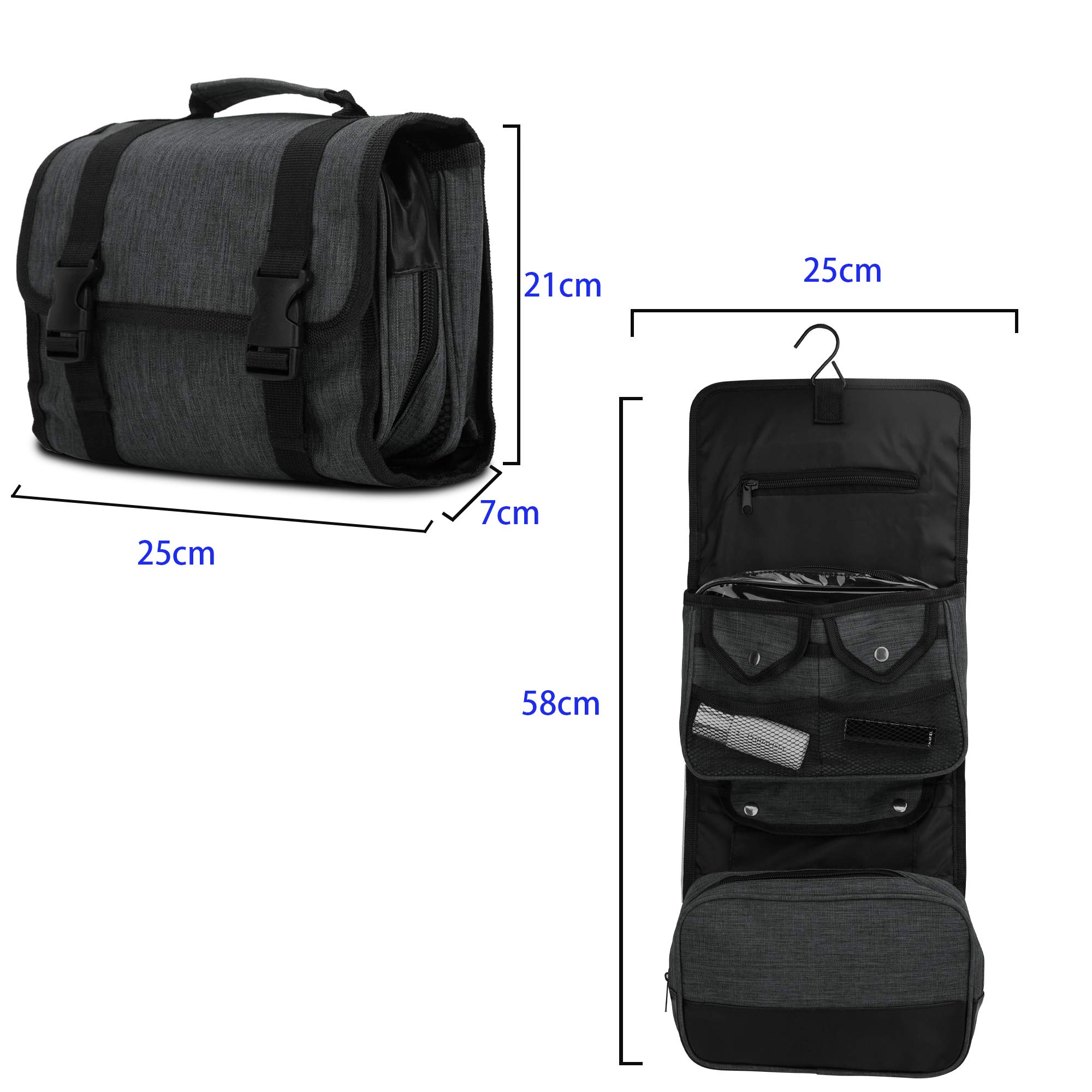 Intirilife Reisetasche Weekender Schwarz Handgepäck Faltbar 25x58 cm