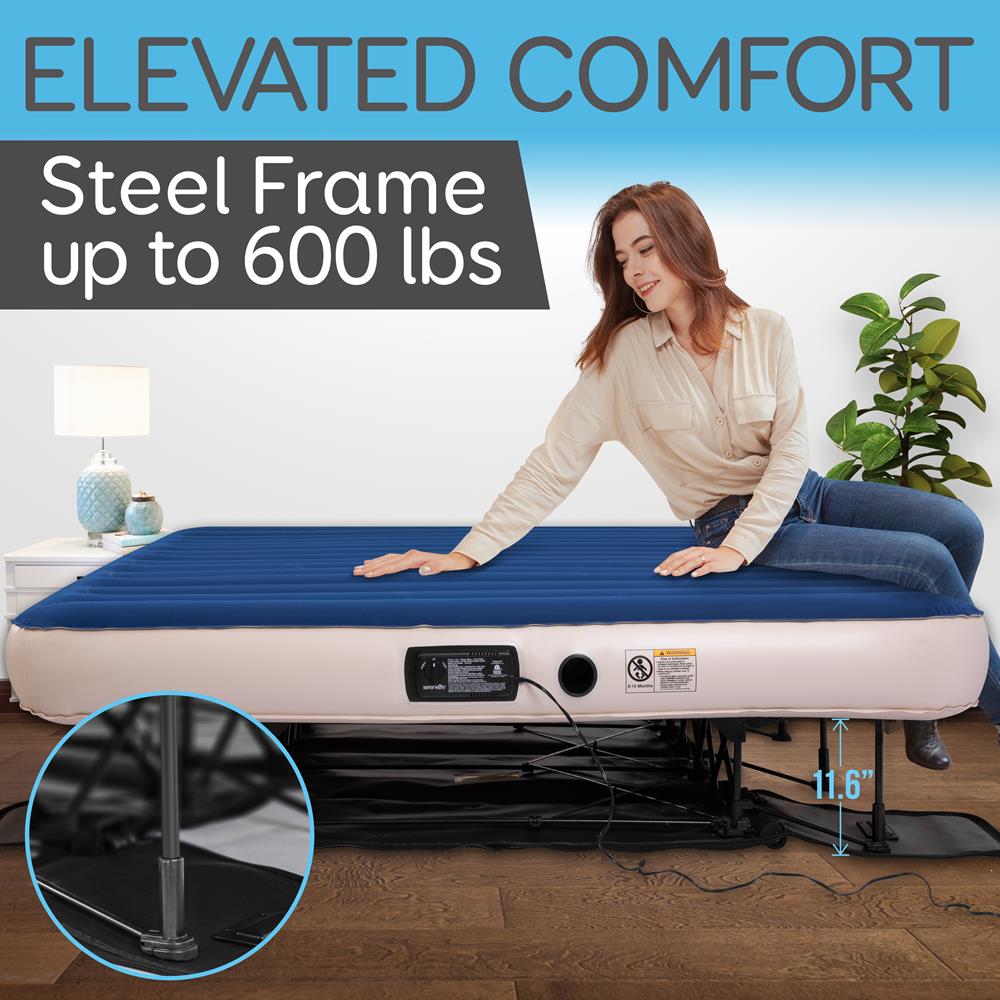 Serenelife Furniture Luftmatratze King Gestell Pumpe