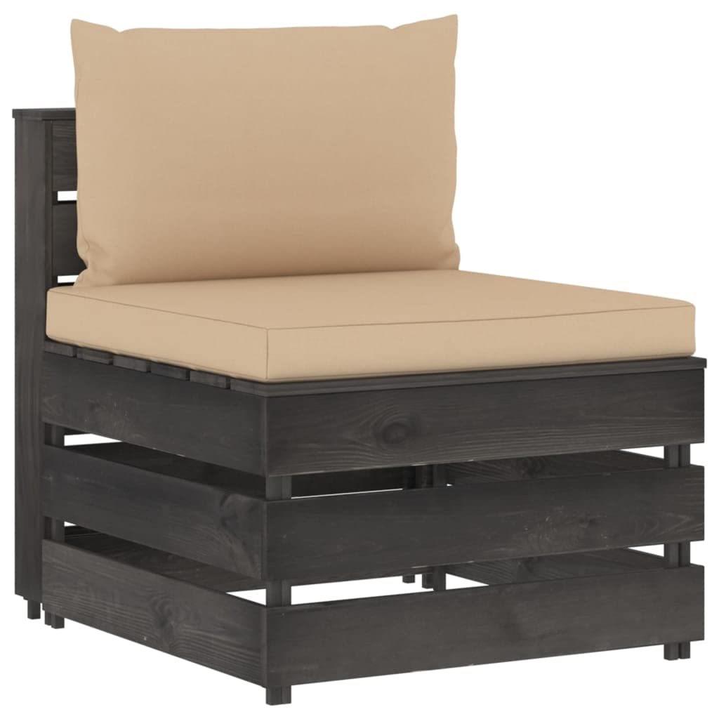 vidaXL Möbel Mittelsofa Palettensofa grün-grau Kiefer imprägniert