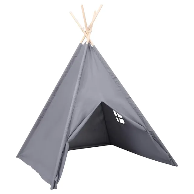 vidaXL Tipi-Zelt Grau 120x120x150 cm mit Tasche