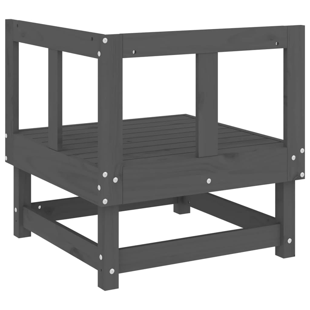 vidaXL Heim & Garten Garten-Ecksofa Grau Kiefernholz
